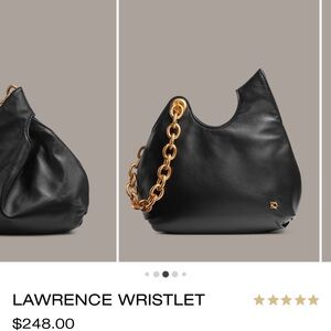 Donna Karan Black Wristlet with Gold Chain Accent